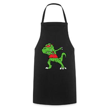 Retro Vintage Grunge Style Dabbing Dab T-Rex - Kochschürze - Schwarz - Vorne - AI Model Male 185 dark (185cm)