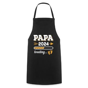 Papa 2024 Zukünftiger Vater Geschenk - Kochschürze - Schwarz - Vorne - AI Model Male 185 dark (185cm)