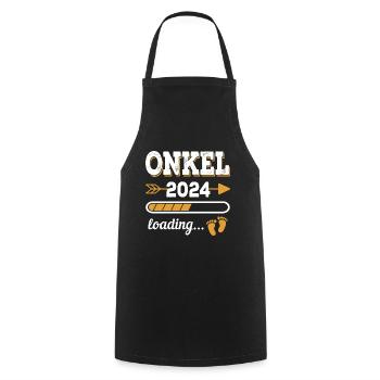 Onkel 2024 Geburt Geschenk - Kochschürze - Schwarz - Vorne - AI Model Male 185 dark (185cm)