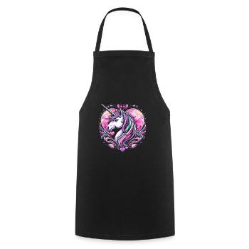 UNICORN FAIRY TALE PRINCESS CASTLE MAGIC CREATIVE - Cooking Apron - black - Front - AI Model Male 185 dark (185cm)