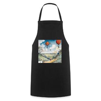 Glücklicher Sommer Vintage Cartoon - Kochschürze - Schwarz - Vorne - AI Model Male 185 dark (185cm)