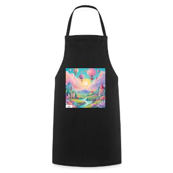 Paysage de rêve fantastique charmant et joyeux - Tablier de cuisine - noir - Devant - AI Model Male 185 dark (185cm)
