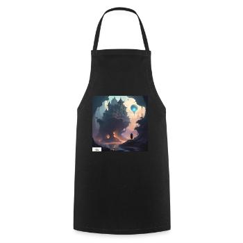 Paysage de rêve de château fantastique - Tablier de cuisine - noir - Devant - AI Model Male 185 dark (185cm)
