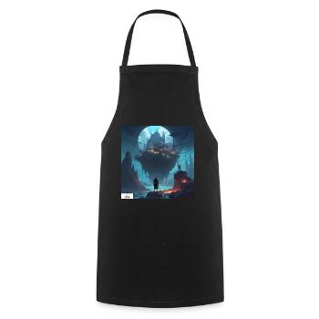 Paysage de rêve du royaume fantastique - Tablier de cuisine - noir - Devant - AI Model Male 185 dark (185cm)