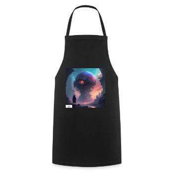 Fantasie Kugel Traumlandschaft - Kochschürze - Schwarz - Vorne - AI Model Male 185 dark (185cm)