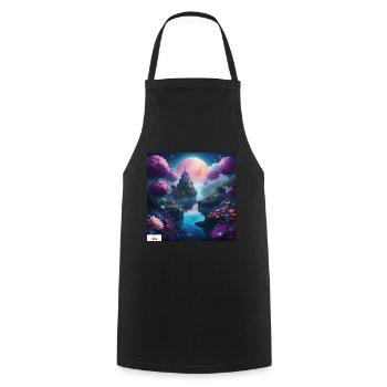 Ethereal kingdom dreamscape - Cooking Apron - black - Front - AI Model Male 185 dark (185cm)