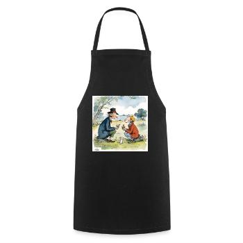 Amis aînés ensemble - Tablier de cuisine - noir - Devant - AI Model Male 185 dark (185cm)