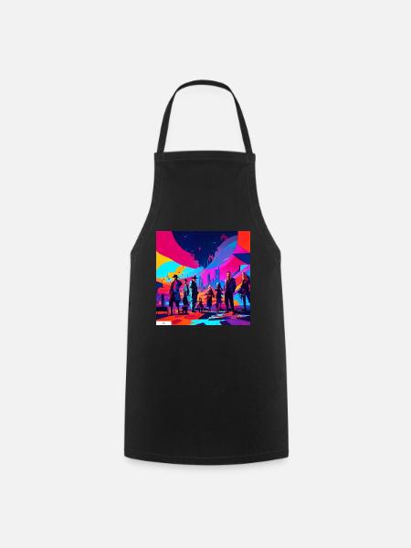 Digital fantasy friendship - Cooking Apron - black