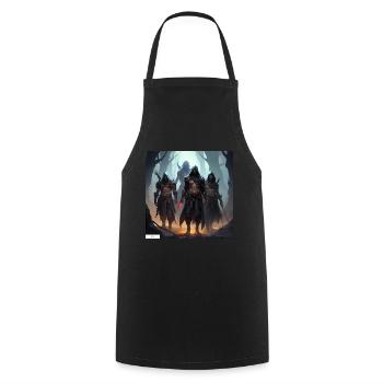 Fantasy warriors realm - Cooking Apron - black - Front - AI Model Male 185 dark (185cm)