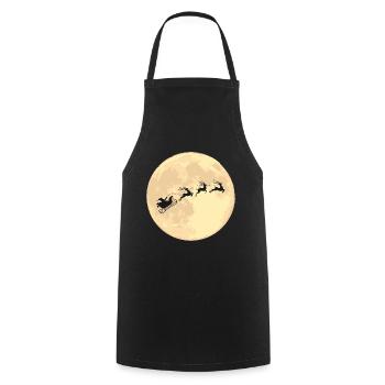 Reindeer Sleigh Santa Claus Christmas Gift - Cooking Apron - black - Front - AI Model Male 185 dark (185cm)