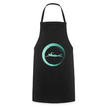 Sporty Hobby Leidenschaft Schwimmen - Kochschürze - Schwarz - Vorne - AI Model Male 185 dark (185cm)