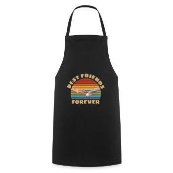 Horse owner human and horse best friends - Cooking Apron - black - Front - AI Model Male 185 dark (185cm)