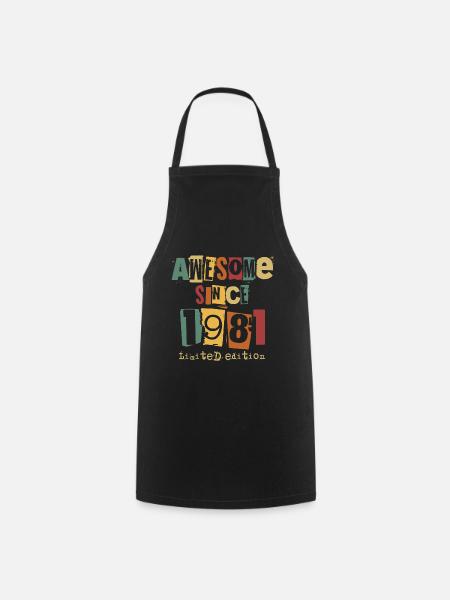 1981 Geburtstag Retro Geschenk - Kochschürze - Schwarz