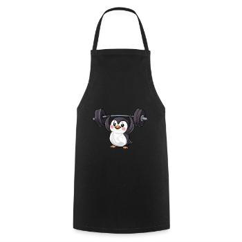 Penguin Dumbbell Workout Strong - Cooking Apron - black - Front - AI Model Male 185 dark (185cm)