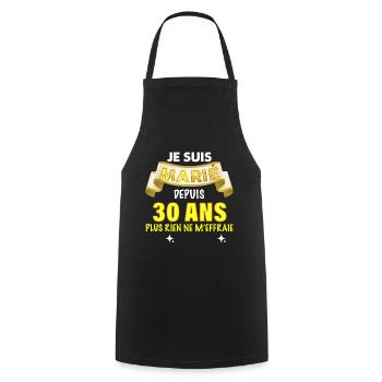 Je Suis Marié Cadeau Epoux Depuis 30 Ans - Tablier de cuisine - noir - Devant - AI Model Male 185 dark (185cm)