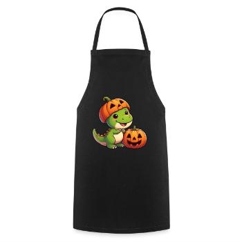 Halloween Dino T-Rex Dinosaur Pumpkin Hat - Cooking Apron - black - Front - AI Model Male 185 dark (185cm)