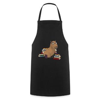 Capybara mit Brille - Kochschürze - Schwarz - Vorne - AI Model Male 185 dark (185cm)