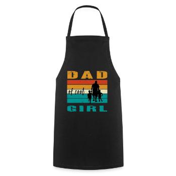 Vintage Mädchen Papa Vater von Mädchen Vatertag - Tablier de cuisine - noir - Devant - AI Model Male 185 dark (185cm)