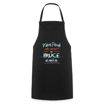 Bruce - Keine Panik. Alles wird gut - Kochschürze - Schwarz - Vorne - AI Model Male 185 dark (185cm)