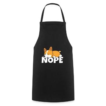 Nope Welsh Corgi Dog Lazy Lazy Fur Gift Idea - Cooking Apron - black - Front - AI Model Male 185 dark (185cm)