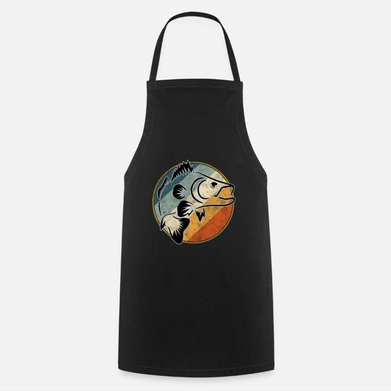 Pêche au sandre rétro - Tablier de cuisine - noir