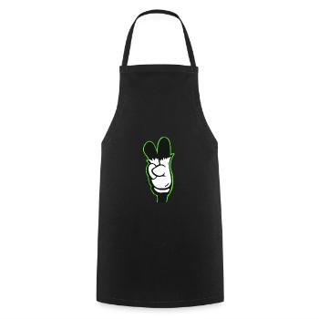 Street art - Be Cool - fingers up - Cooking Apron - black - Front - AI Model Male 185 dark (185cm)