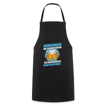 Schwimmen Auf Eigenes Risiko Bademeister Spruch - Kochschürze - Schwarz - Vorne - AI Model Male 185 dark (185cm)