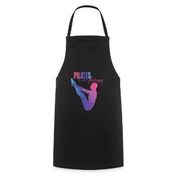 Pilates Geschenk - Kochschürze - Schwarz - Vorne - AI Model Male 185 dark (185cm)