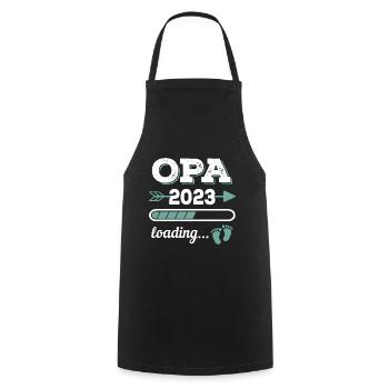 Opa 2023 Loading Zukünftiger Großvater - Kochschürze - Schwarz - Vorne - AI Model Male 185 dark (185cm)