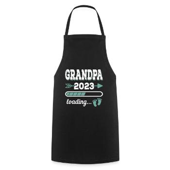 Grandpa 2023 Loading Grandpa Grandfather Gift - Cooking Apron - black - Front - AI Model Male 185 dark (185cm)