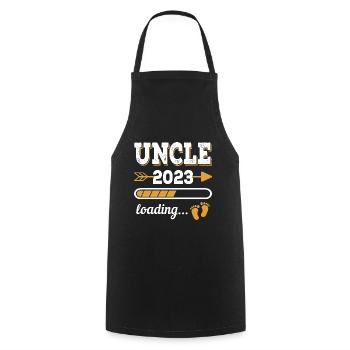 Onkel 2023 Zukünftiger Onkel - Kochschürze - Schwarz - Vorne - AI Model Male 185 dark (185cm)