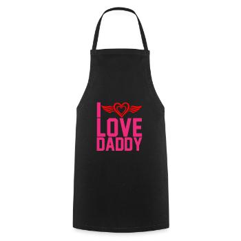 « J’aime papa » - Tablier de cuisine - noir - Devant - AI Model Male 185 dark (185cm)