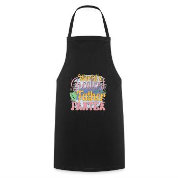 My father is my hero - Cooking Apron - black - Front - AI Model Male 185 dark (185cm)