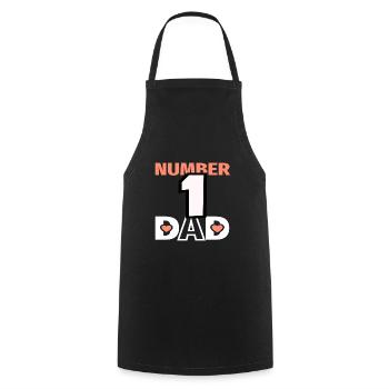 no1 papa du monde - Tablier de cuisine - noir - Devant - AI Model Male 185 dark (185cm)
