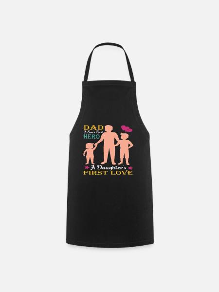 Père et fils - père et fille cadeau père - Tablier de cuisine - noir