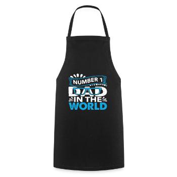 no1 papa du monde - Tablier de cuisine - noir - Devant - AI Model Male 185 dark (185cm)