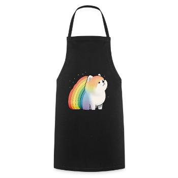 Akita Inu Hund Bunte Farben Regenbogen Kunst Anime - Kochschürze - Schwarz - Vorne - AI Model Male 185 dark (185cm)