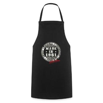 Retro Patch Vintage 1961 Birthday Gift - Cooking Apron - black - Front - AI Model Male 185 dark (185cm)