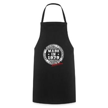 Retro Patch Vintage 1979 Birthday Gift - Cooking Apron - black - Front - AI Model Male 185 dark (185cm)