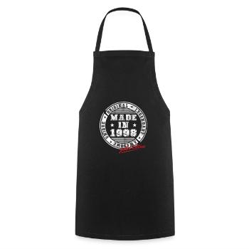 Rétro Patch Vintage 1998 cadeau d’anniversaire - Tablier de cuisine - noir - Devant - AI Model Male 185 dark (185cm)