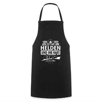 Every era has its heroes You're serious - Cooking Apron - black - Front - AI Model Male 185 dark (185cm)