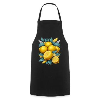 Lemons - Cooking Apron - black - Front - AI Model Male 185 dark (185cm)