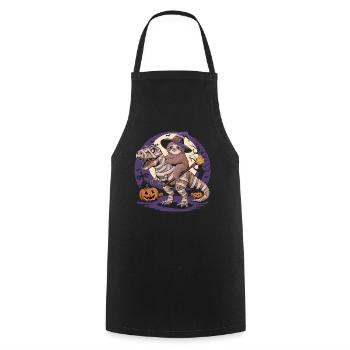 Sloth rides a dinosaur on Halloween - Cooking Apron - black - Front - AI Model Male 185 dark (185cm)