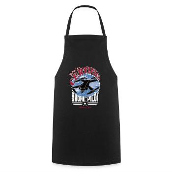 Certified Copter Drone Pilot Captain - Cooking Apron - black - Front - AI Model Male 185 dark (185cm)