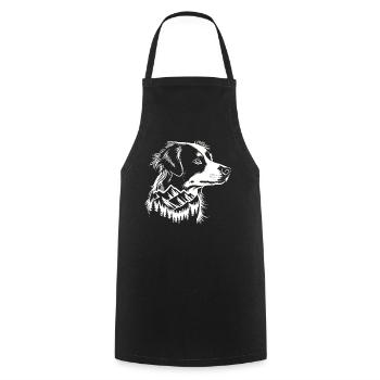 Australian Shepherd Dog Mountain - Cooking Apron - black - Front - AI Model Male 185 dark (185cm)