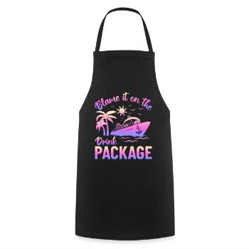 Humor Drinks Cruise Vacation - Cooking Apron - black - Front - AI Model Male 185 dark (185cm)