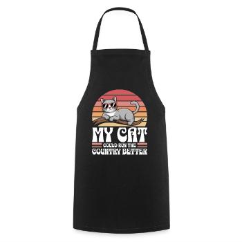 Mon Chat Gouvernerait Mieux Le Pays - Tablier de cuisine - noir - Devant - AI Model Male 185 dark (185cm)