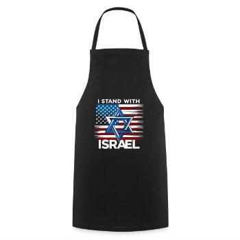 I Stand With Israel Patriotic - Cooking Apron - black - Front - AI Model Male 185 dark (185cm)