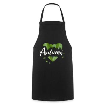 Autumn golden autumn leaves - Cooking Apron - black - Front - AI Model Male 185 dark (185cm)