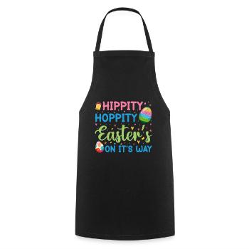 Joyeuses Pâques avec le lapin de Pâques - Tablier de cuisine - noir - Devant - AI Model Male 185 dark (185cm)